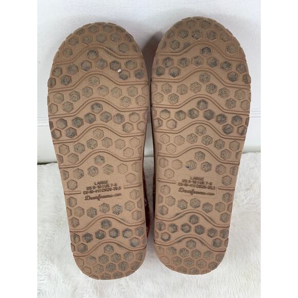 Dearfoams Women’s Clog Slippers Red White Size 9–10 Comfort Indoor Shoes - Picture 9 of 9